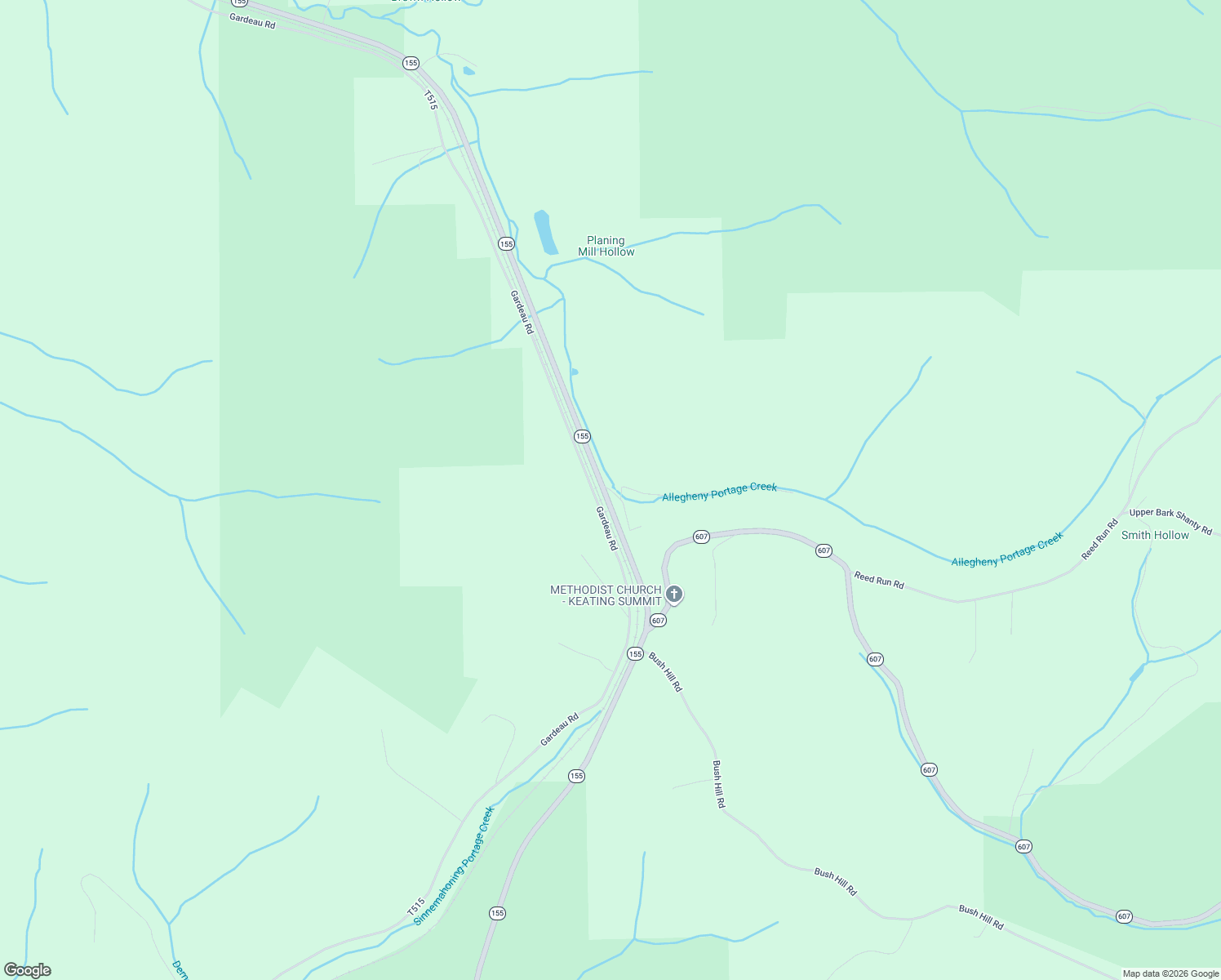 map of restaurants, bars, coffee shops, grocery stores, and more near T-304 in Port Allegany