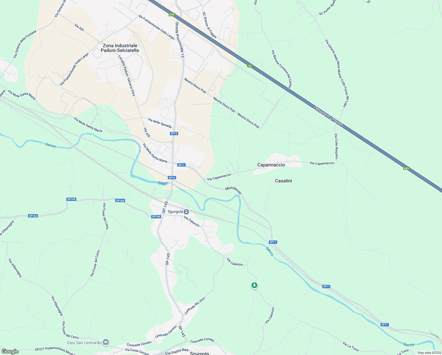 map of restaurants, bars, coffee shops, grocery stores, and more near 2 Via Capannaccio in Provincia di Frosinone