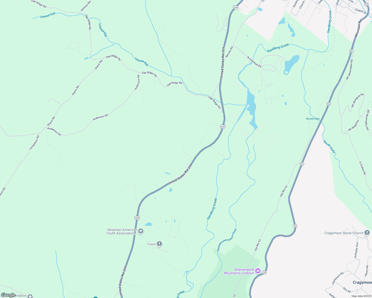 map of restaurants, bars, coffee shops, grocery stores, and more near 16 Lewis Lane in Ellenville