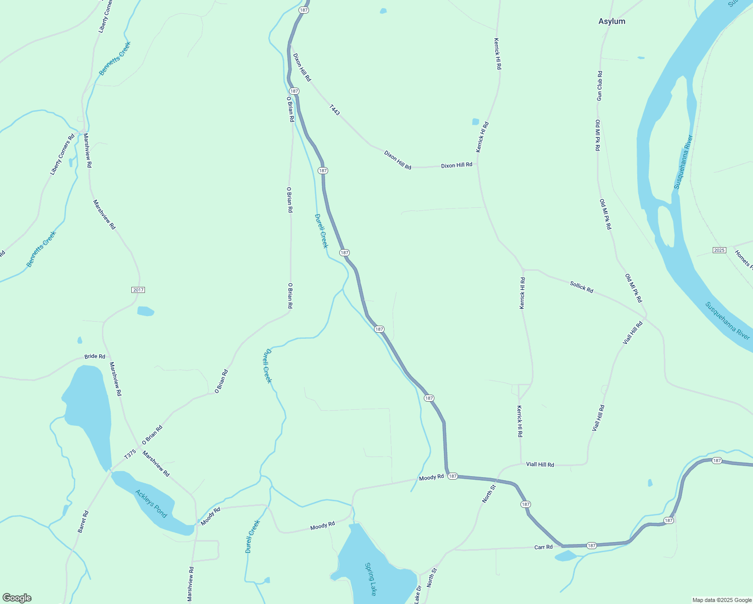 map of restaurants, bars, coffee shops, grocery stores, and more near State Route 187 in Towanda