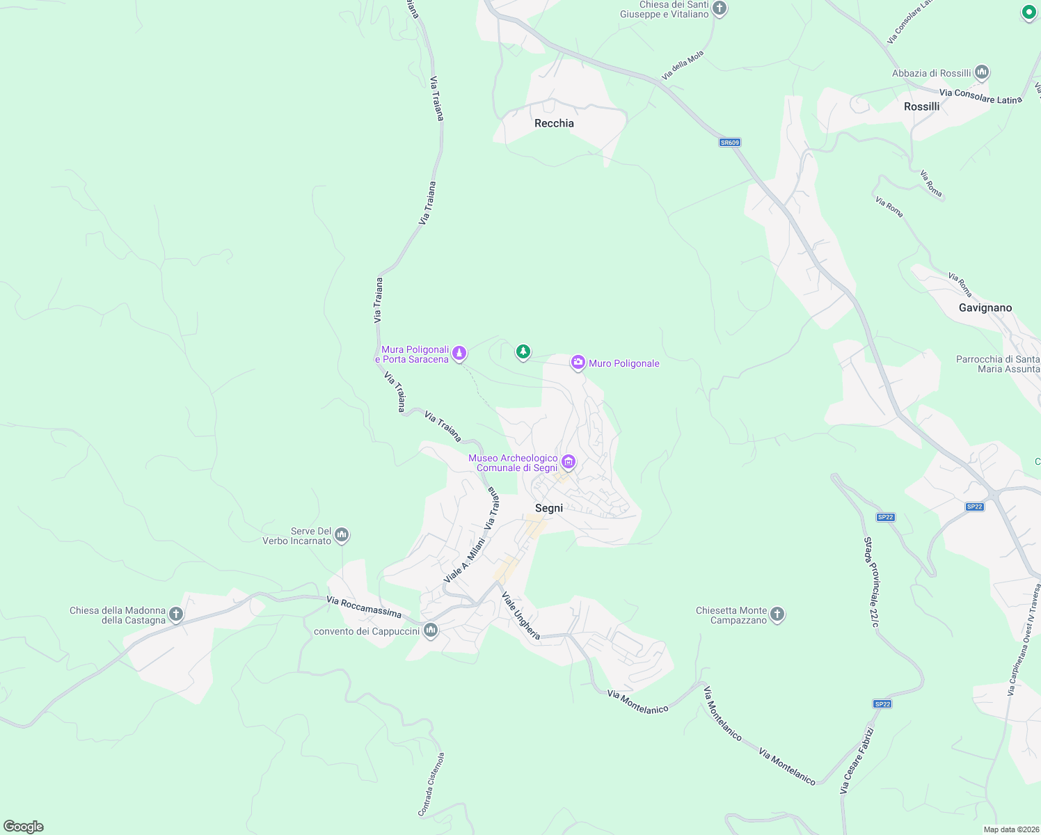 map of restaurants, bars, coffee shops, grocery stores, and more near 76 Via Porta Saracena in Città metropolitana di Roma Capitale