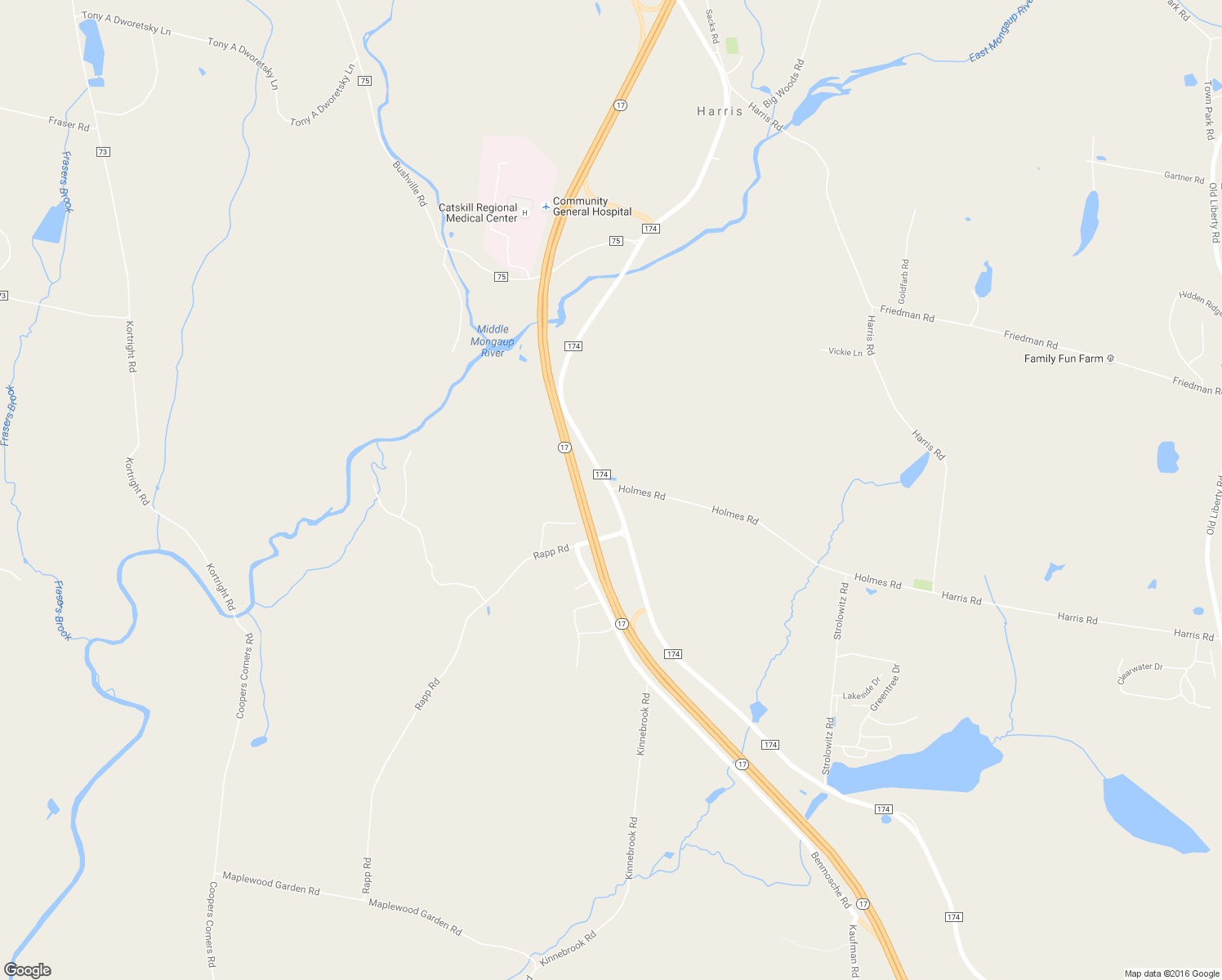 map of restaurants, bars, coffee shops, grocery stores, and more near County Rd 174 & Holmes Rd in Monticello