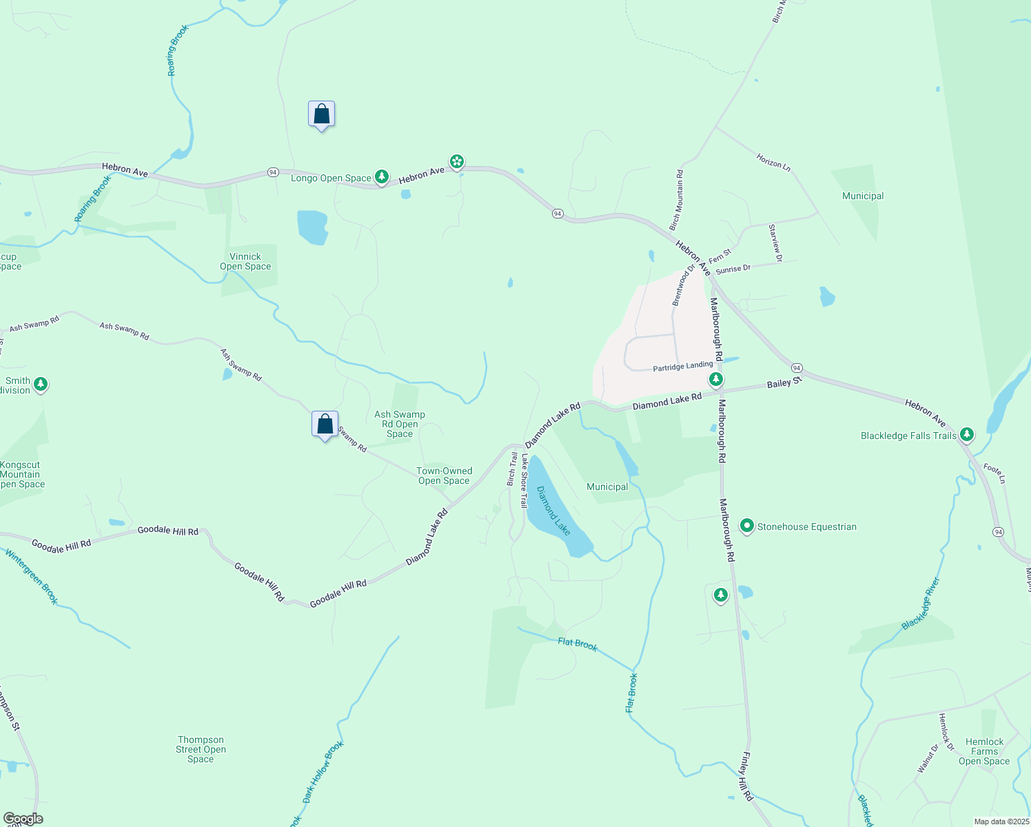 map of restaurants, bars, coffee shops, grocery stores, and more near 33 Quail Run in Glastonbury