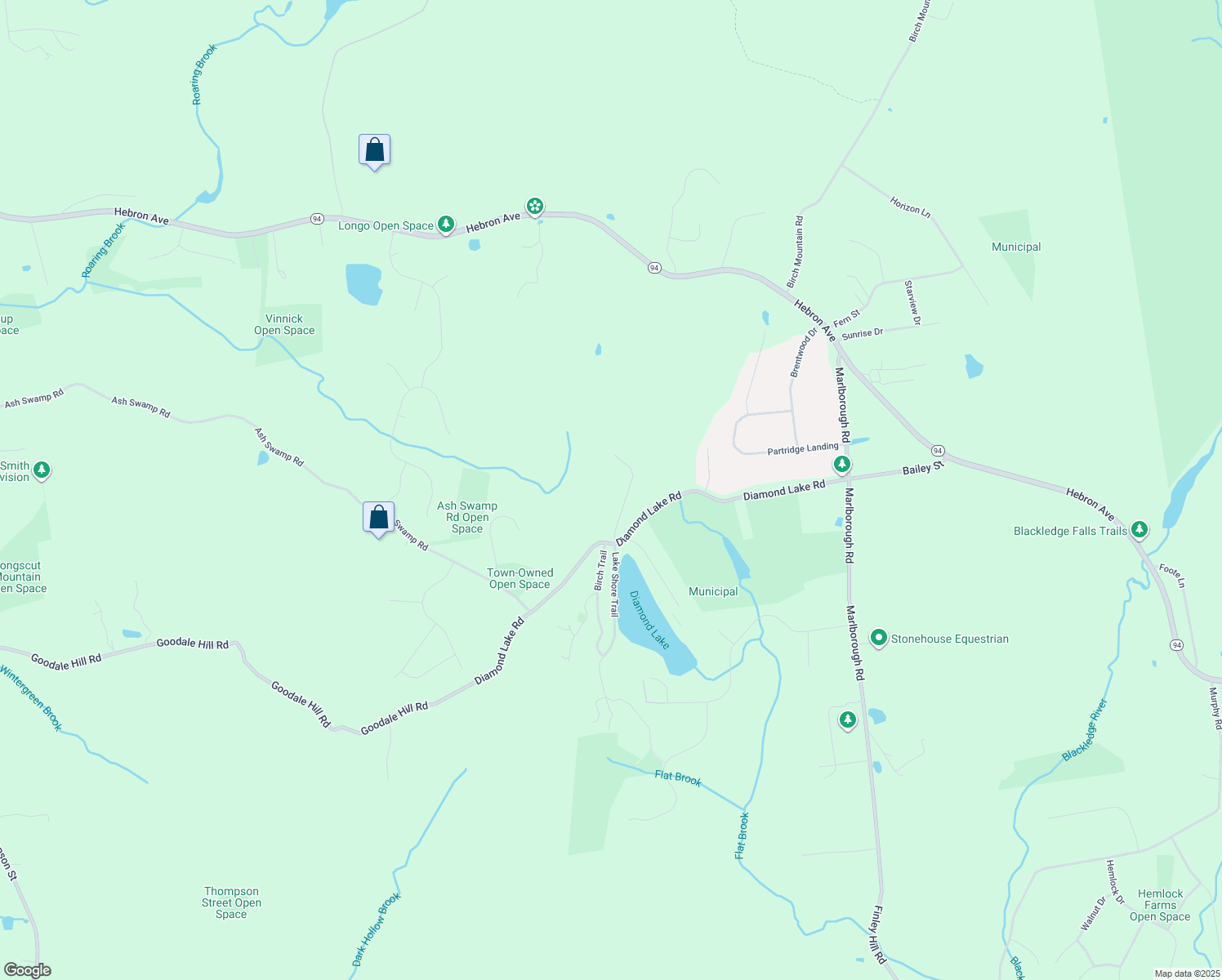 map of restaurants, bars, coffee shops, grocery stores, and more near 33 Quail Run in Glastonbury