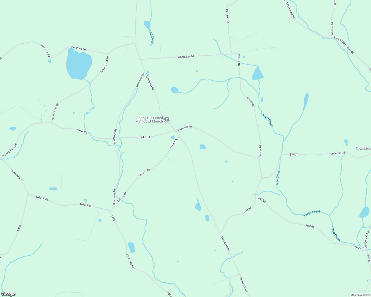 map of restaurants, bars, coffee shops, grocery stores, and more near 3945 Spring Hill Road in Wyalusing