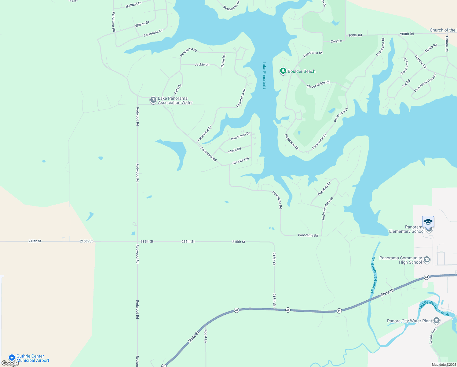 map of restaurants, bars, coffee shops, grocery stores, and more near 6849 Panorama Road in Panora