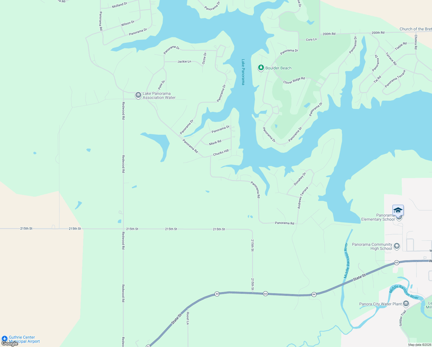 map of restaurants, bars, coffee shops, grocery stores, and more near 6849 Panorama Road in Panora