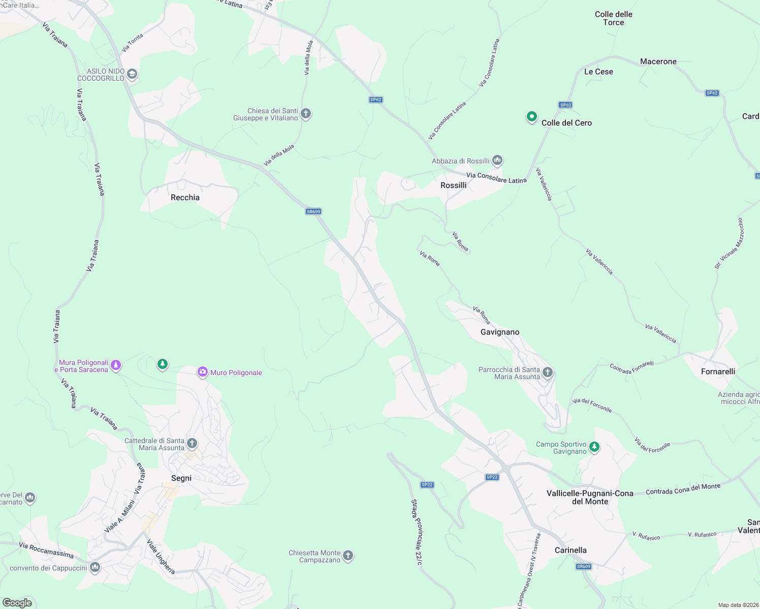 map of restaurants, bars, coffee shops, grocery stores, and more near 33 Via Carpinetana Ovest in Città metropolitana di Roma Capitale