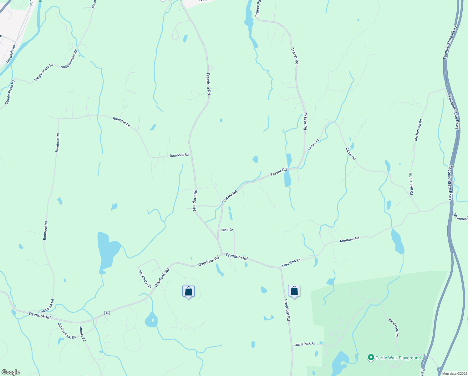 map of restaurants, bars, coffee shops, grocery stores, and more near 35 Traver Road in Pleasant Valley
