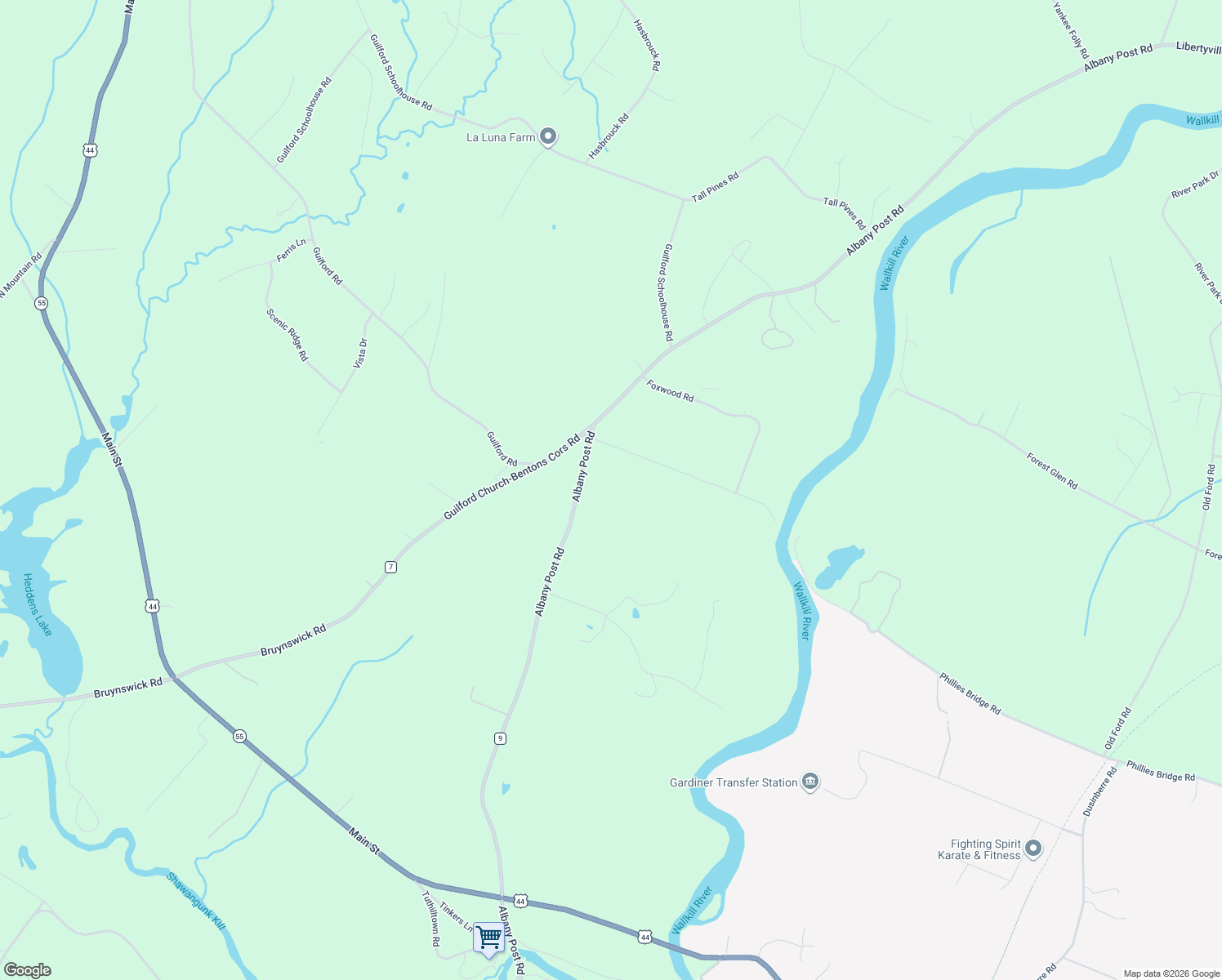 map of restaurants, bars, coffee shops, grocery stores, and more near 801 Albany Post Road in New Paltz