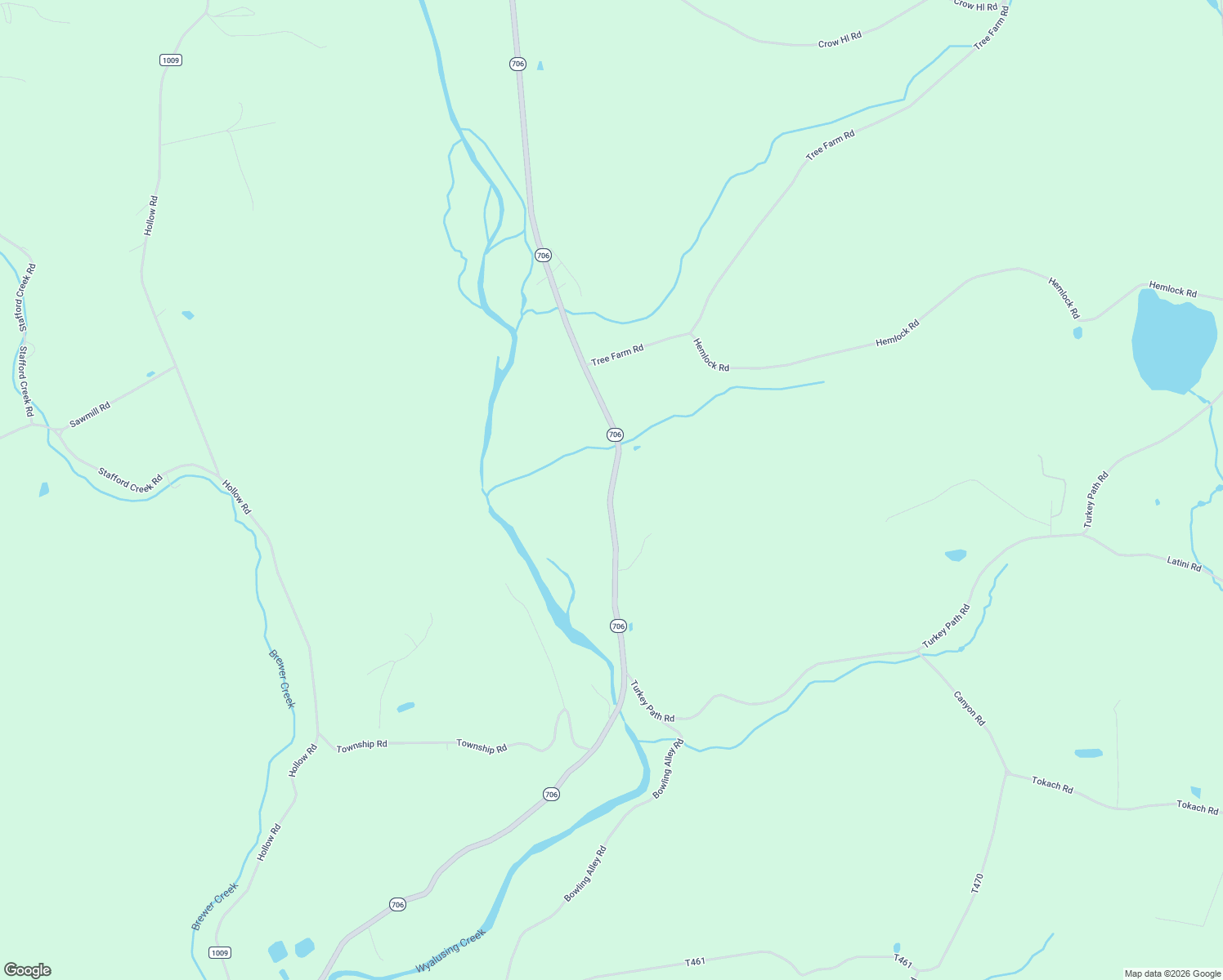 map of restaurants, bars, coffee shops, grocery stores, and more near Highway 706 in Wyalusing