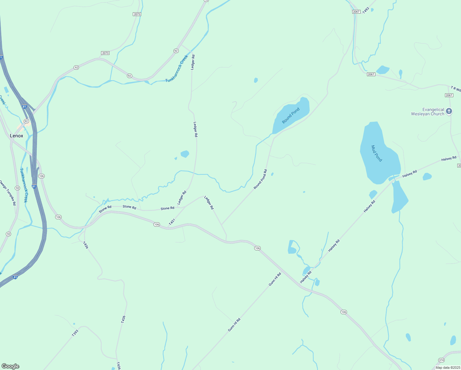 map of restaurants, bars, coffee shops, grocery stores, and more near 290 Ledger Road in Union Dale