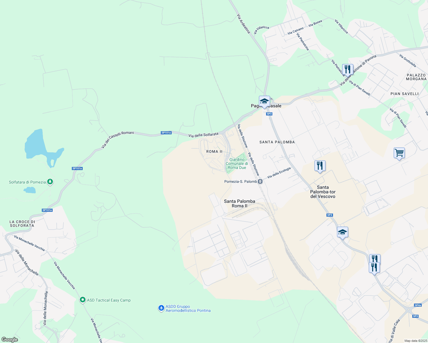 map of restaurants, bars, coffee shops, grocery stores, and more near 22 Viale delle Arti in Città metropolitana di Roma Capitale