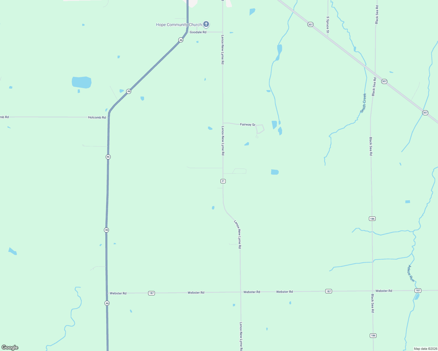 map of restaurants, bars, coffee shops, grocery stores, and more near 1601 Lenox-New Lyme Road in Jefferson