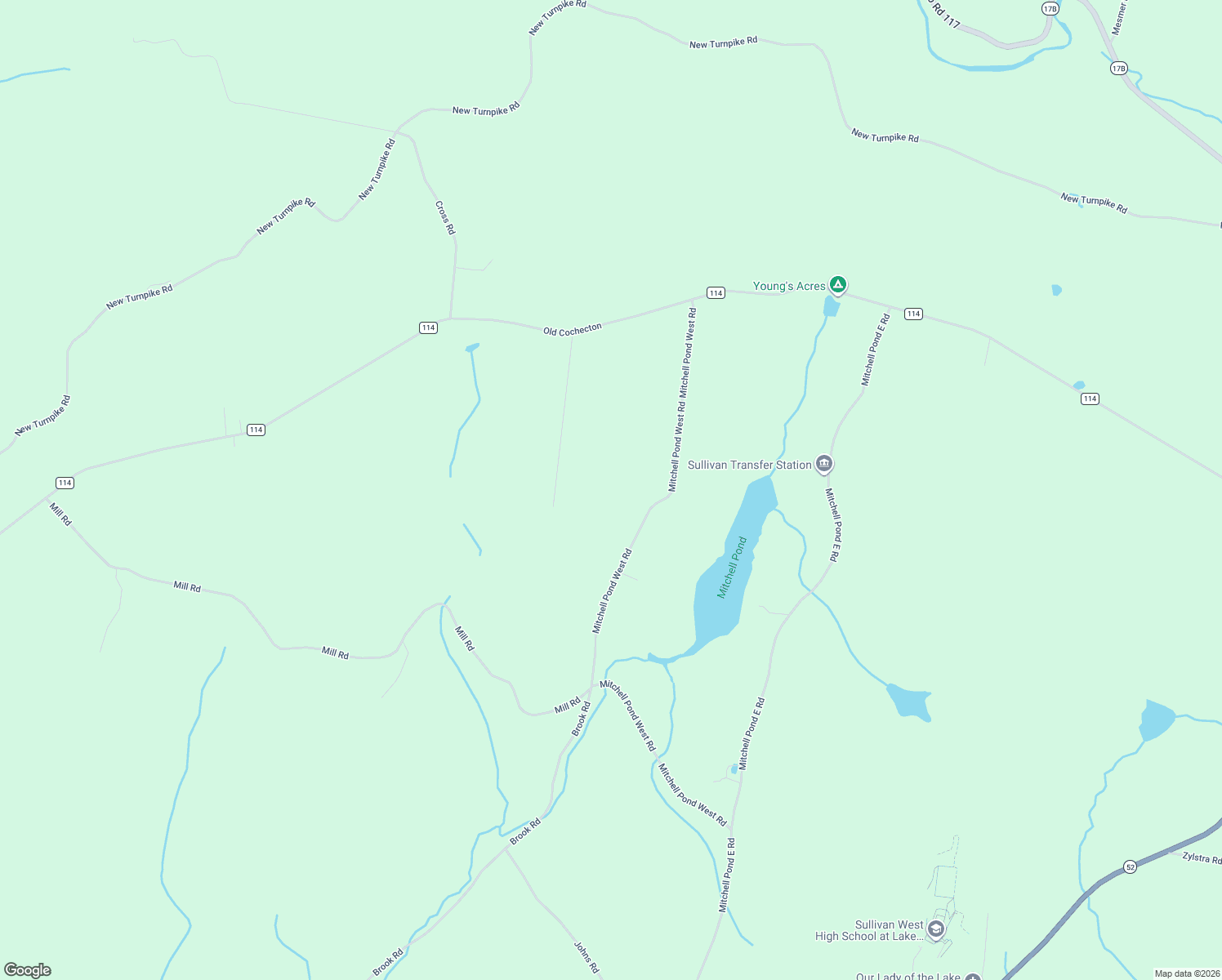 map of restaurants, bars, coffee shops, grocery stores, and more near 106 Mitchell Pond East Road in Cochecton