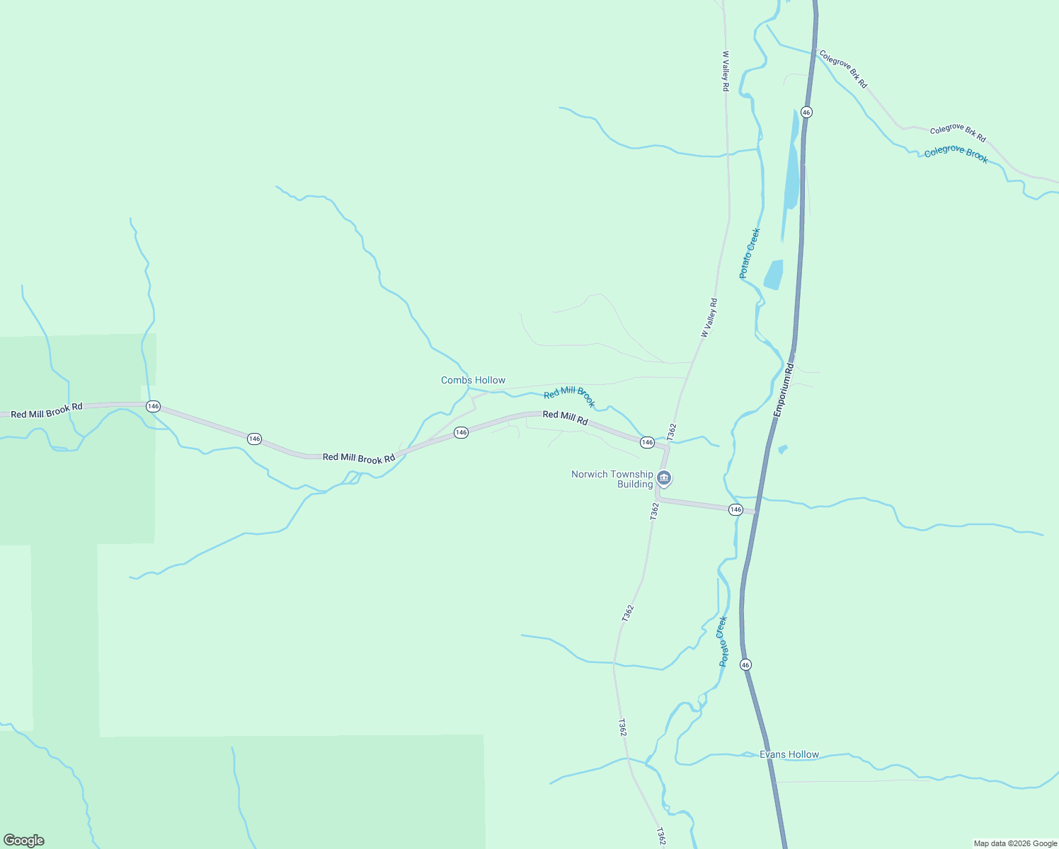 map of restaurants, bars, coffee shops, grocery stores, and more near Herzog Acres Road in Smethport
