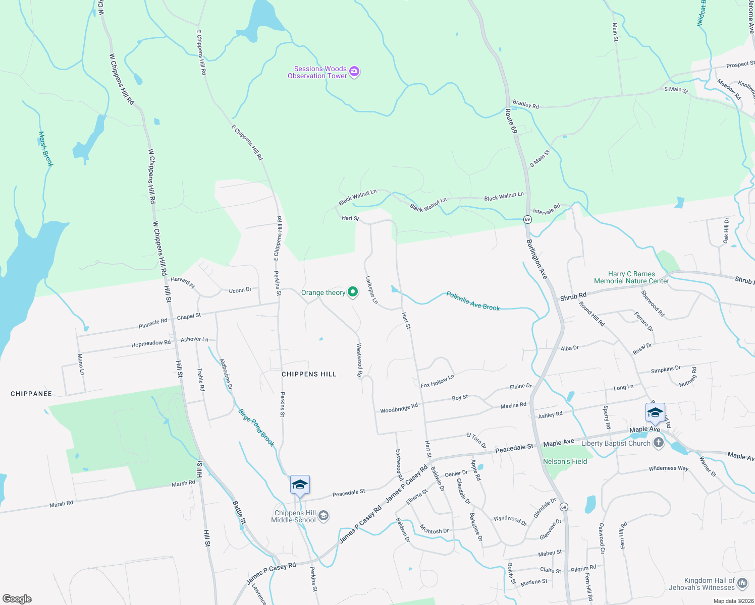 map of restaurants, bars, coffee shops, grocery stores, and more near 56 Larkspur Lane in Bristol