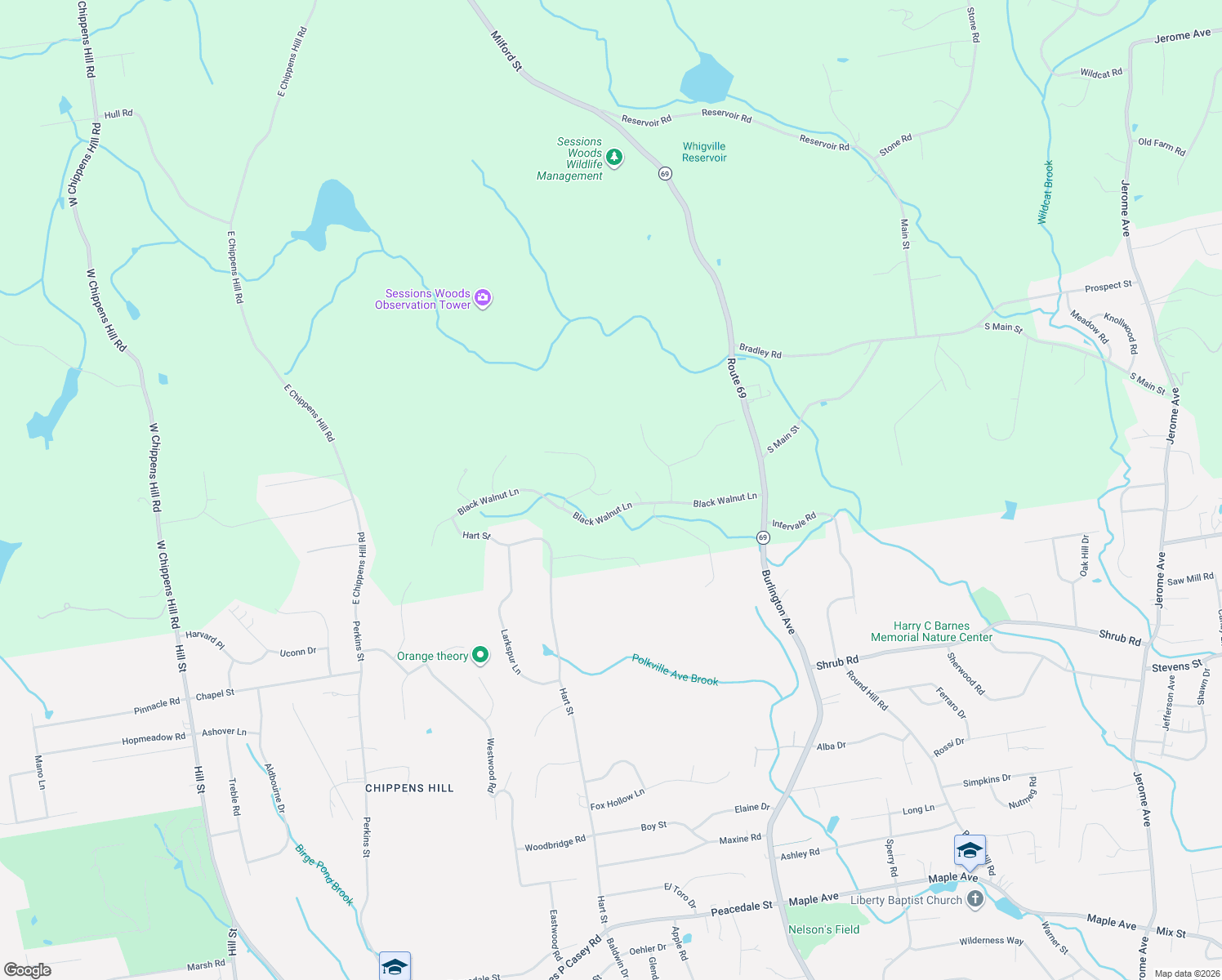 map of restaurants, bars, coffee shops, grocery stores, and more near 16 Chestnut Drive in Burlington