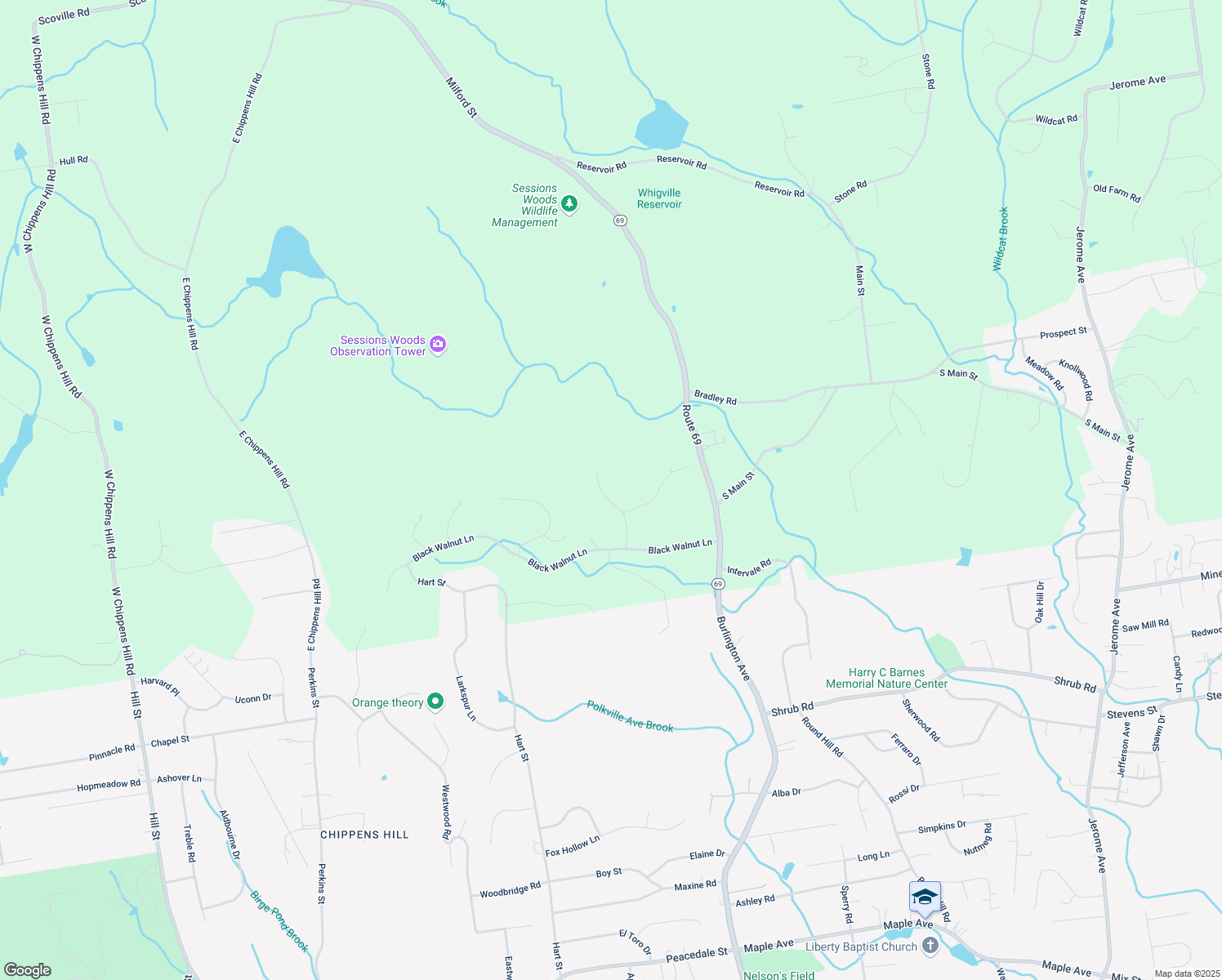 map of restaurants, bars, coffee shops, grocery stores, and more near 24 Bittersweet Lane in Burlington