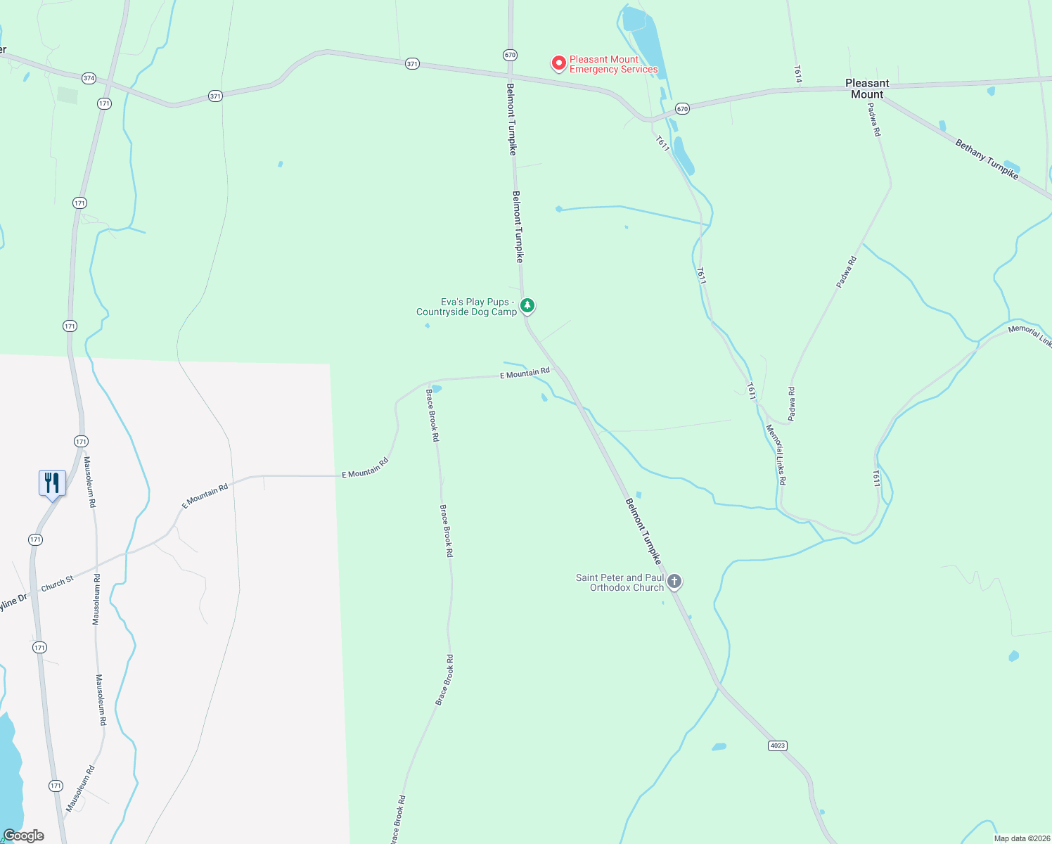 map of restaurants, bars, coffee shops, grocery stores, and more near 154 East Mountain Road in Forest City