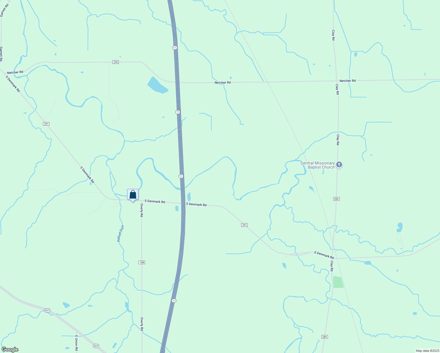 map of restaurants, bars, coffee shops, grocery stores, and more near 2363 S Denmark Rd in Jefferson