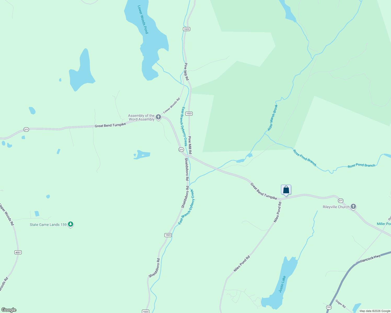 map of restaurants, bars, coffee shops, grocery stores, and more near 2217 Great Bend Turnpike in Honesdale