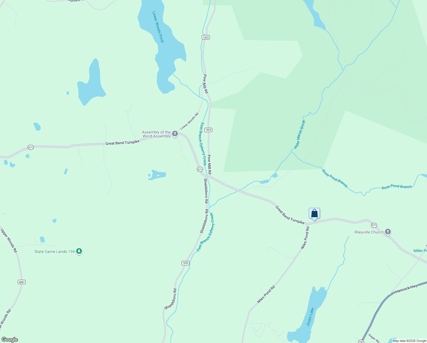 map of restaurants, bars, coffee shops, grocery stores, and more near 2217 Great Bend Turnpike in Honesdale