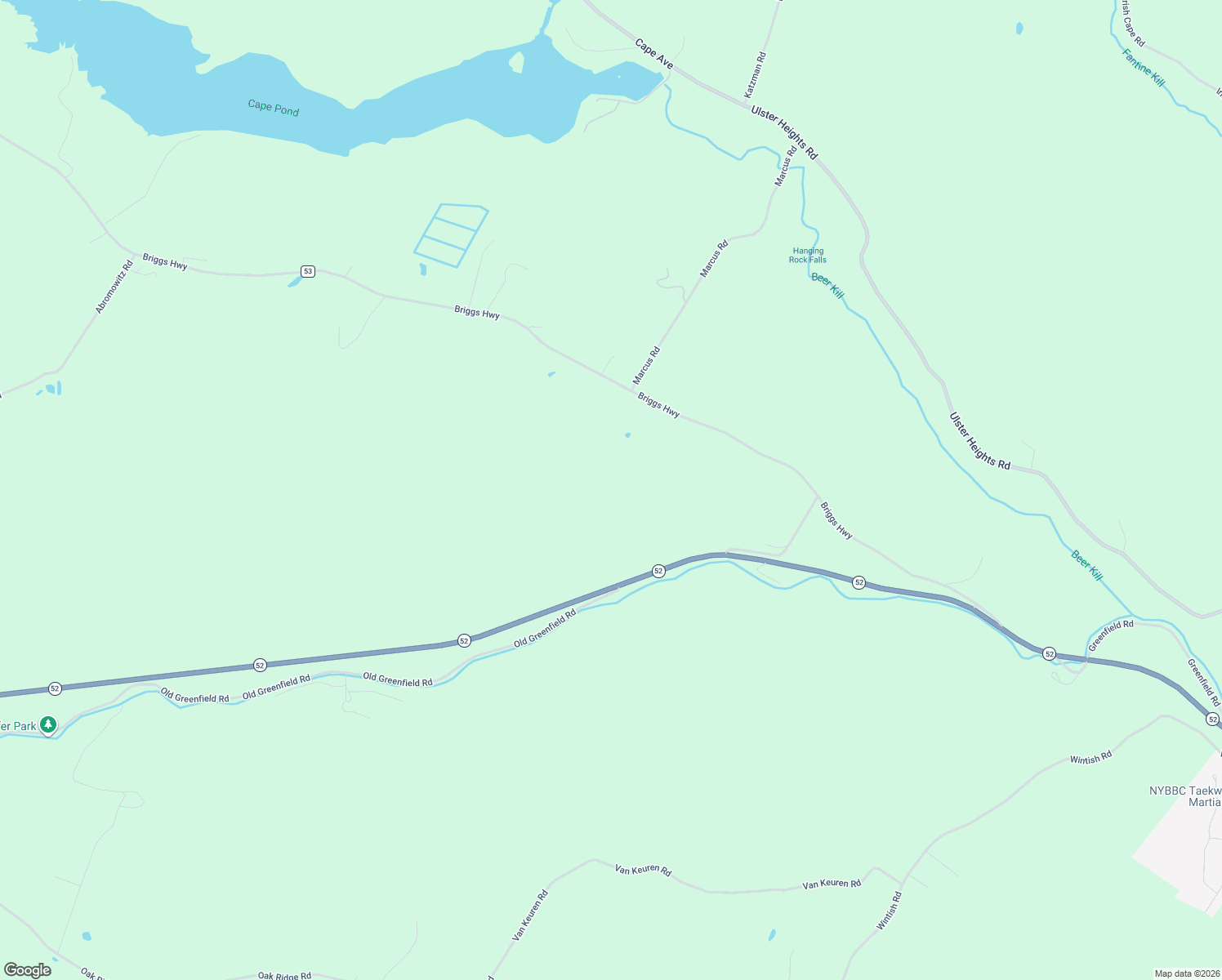 map of restaurants, bars, coffee shops, grocery stores, and more near 225 Briggs Highway in Ellenville