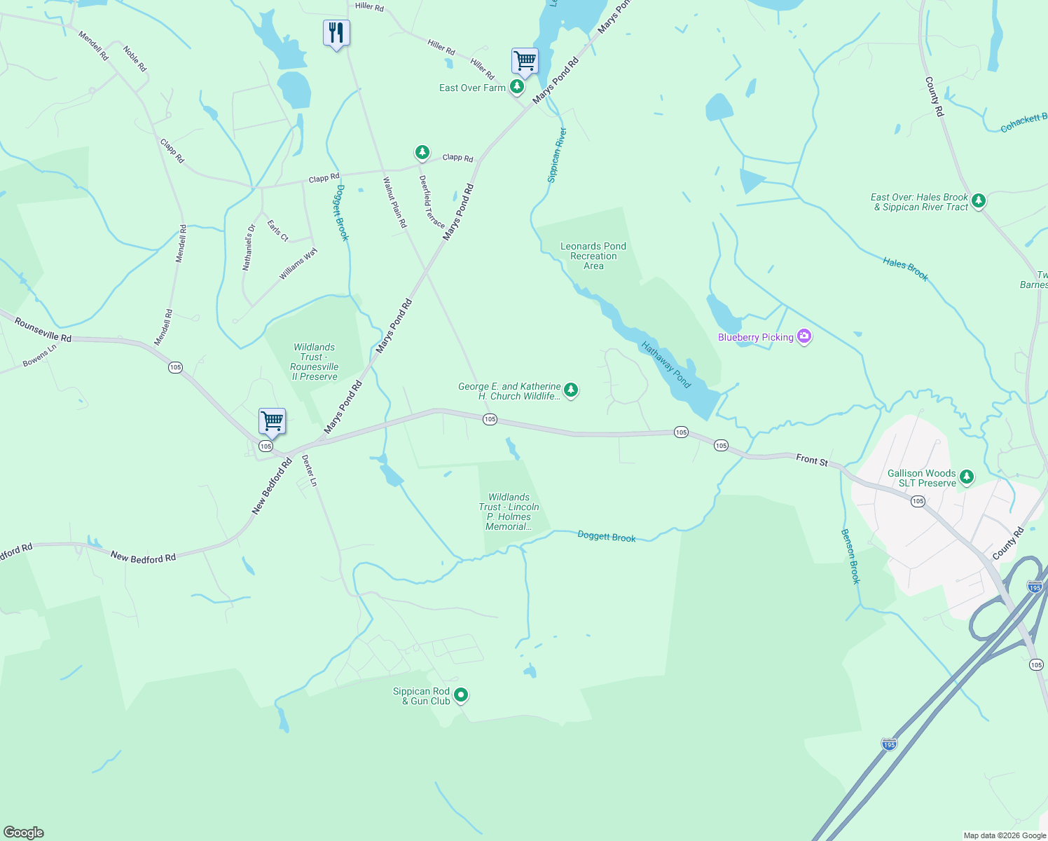map of restaurants, bars, coffee shops, grocery stores, and more near 153 Marion Rd in Rochester