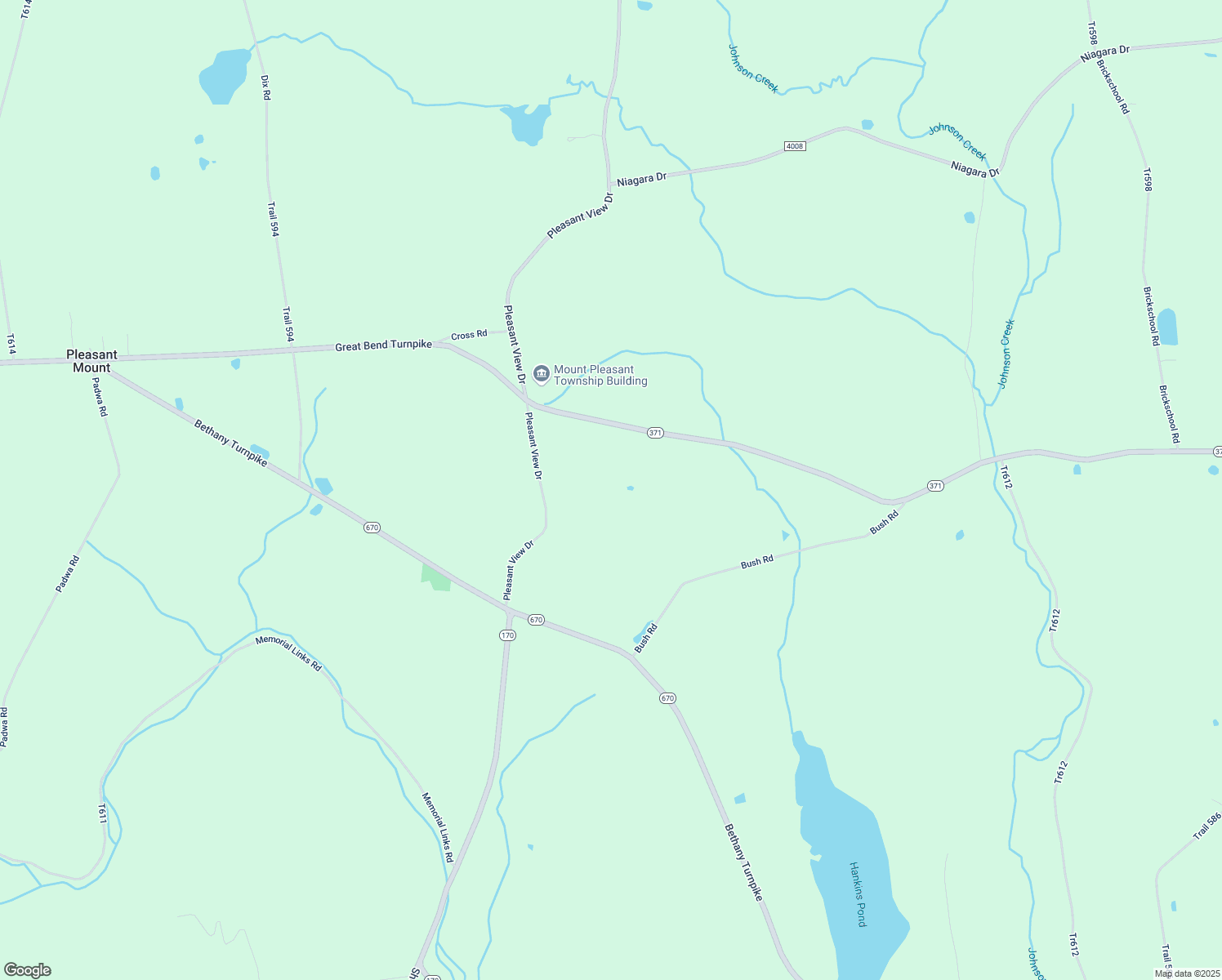 map of restaurants, bars, coffee shops, grocery stores, and more near in Pleasant Mount