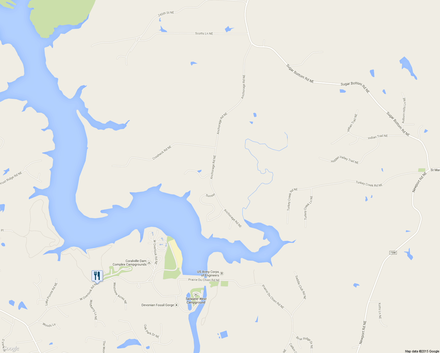 map of restaurants, bars, coffee shops, grocery stores, and more near 2720 Anchorage Road Northeast in Solon