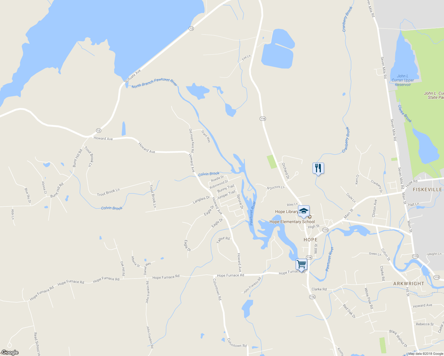 map of restaurants, bars, coffee shops, grocery stores, and more near 21 Roedle Drive in Scituate