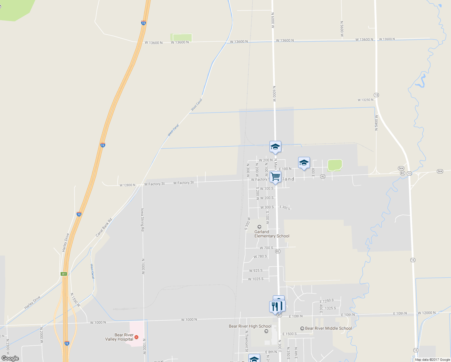 map of restaurants, bars, coffee shops, grocery stores, and more near 531 West Factory Street in Garland