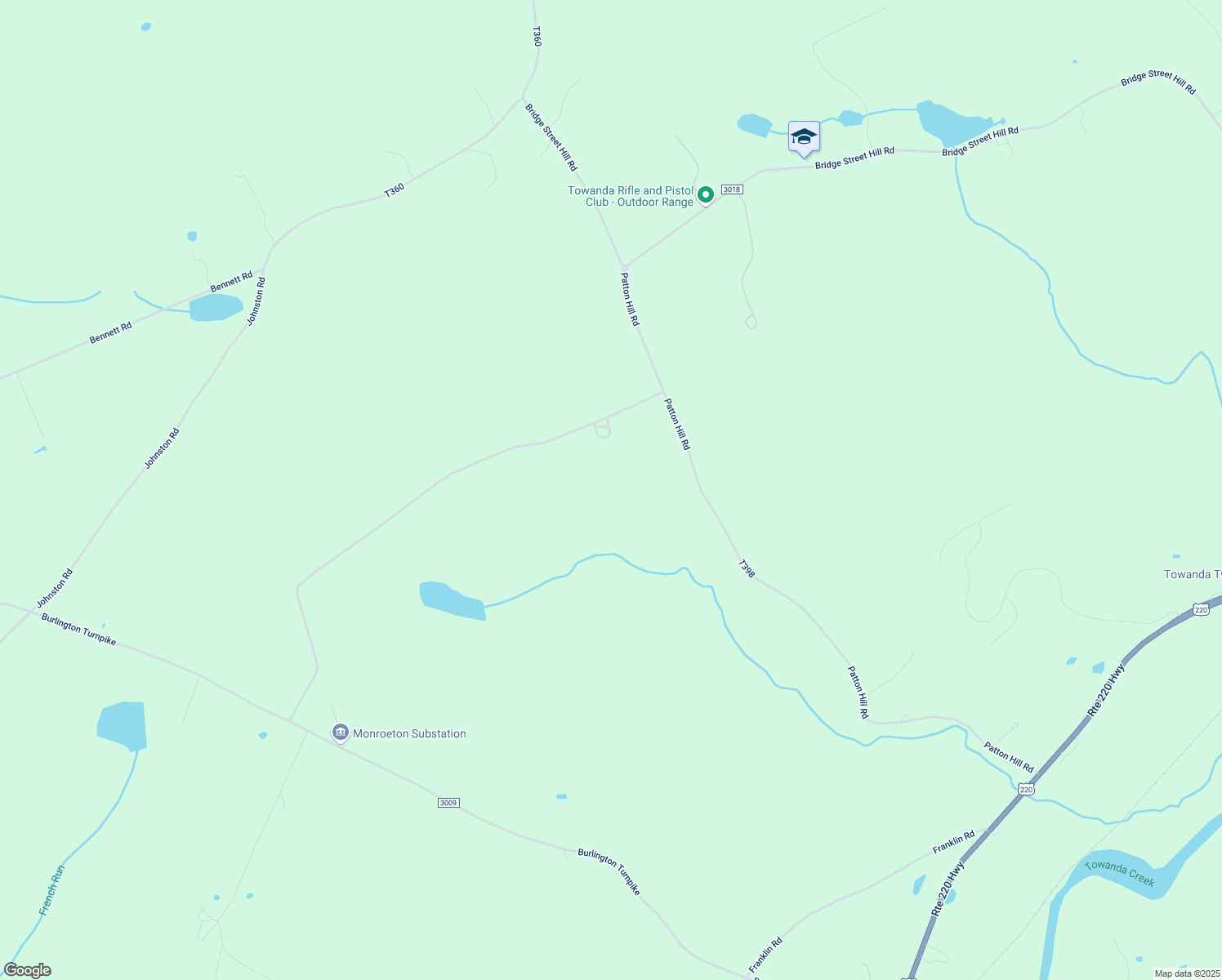 map of restaurants, bars, coffee shops, grocery stores, and more near 1292 Hettich Road in Towanda