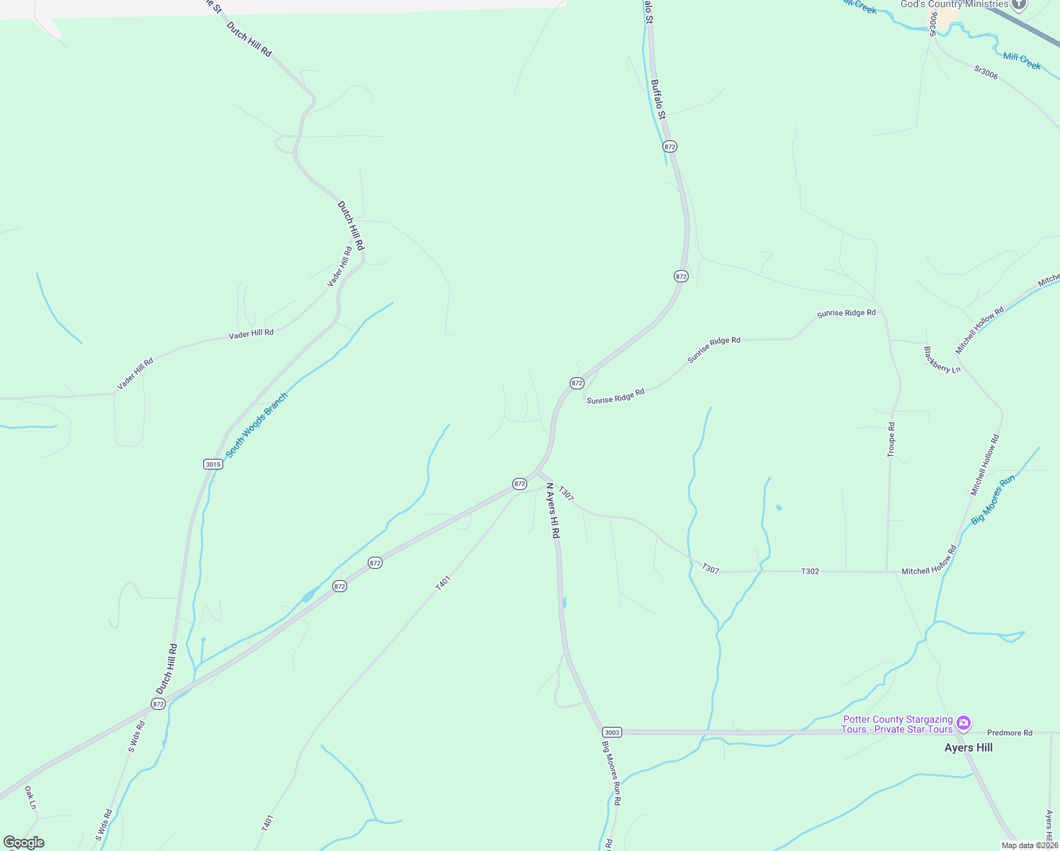 map of restaurants, bars, coffee shops, grocery stores, and more near West Jenkins Hill Road in Coudersport