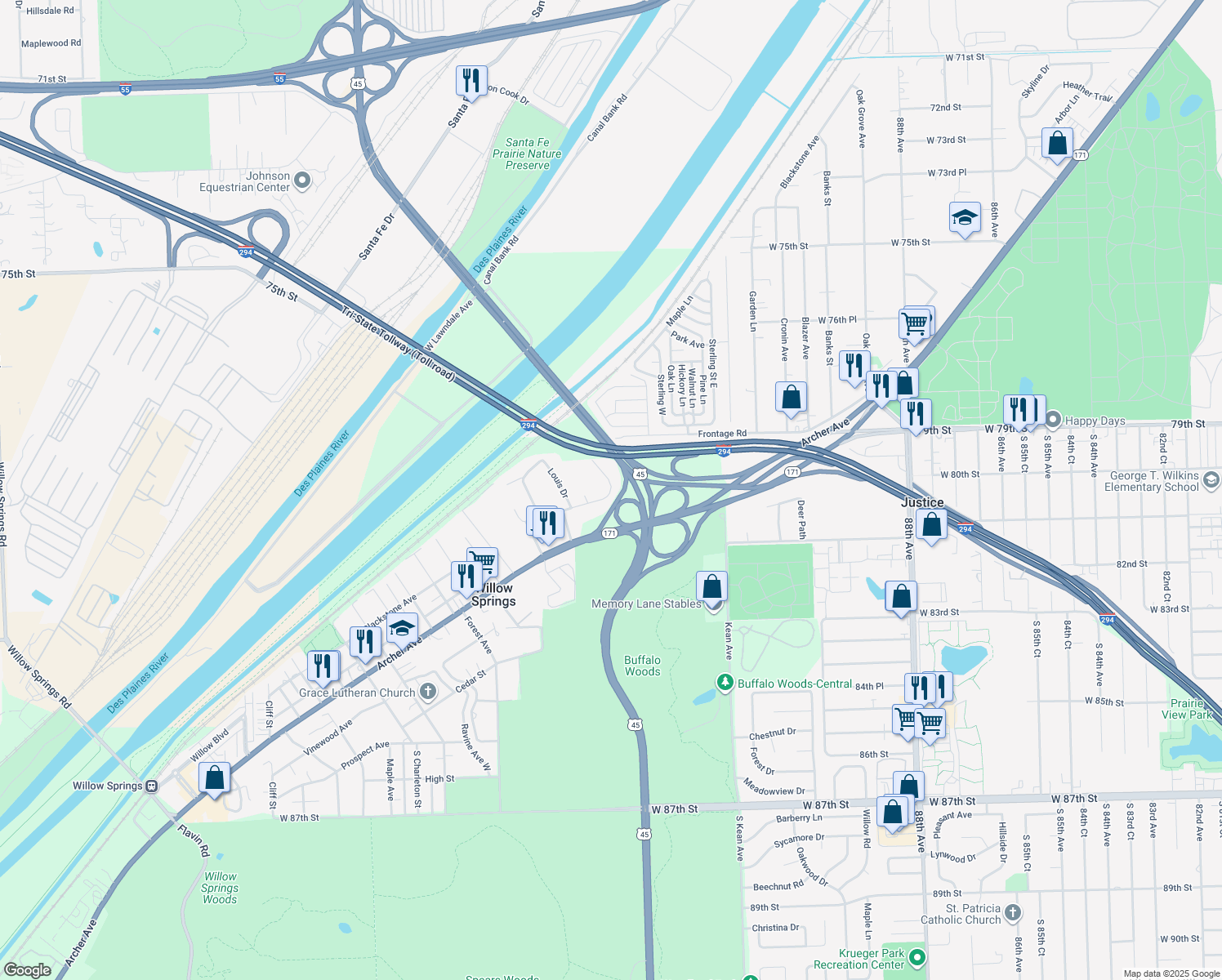 213 Rust Trail, Willow Springs IL Walk Score