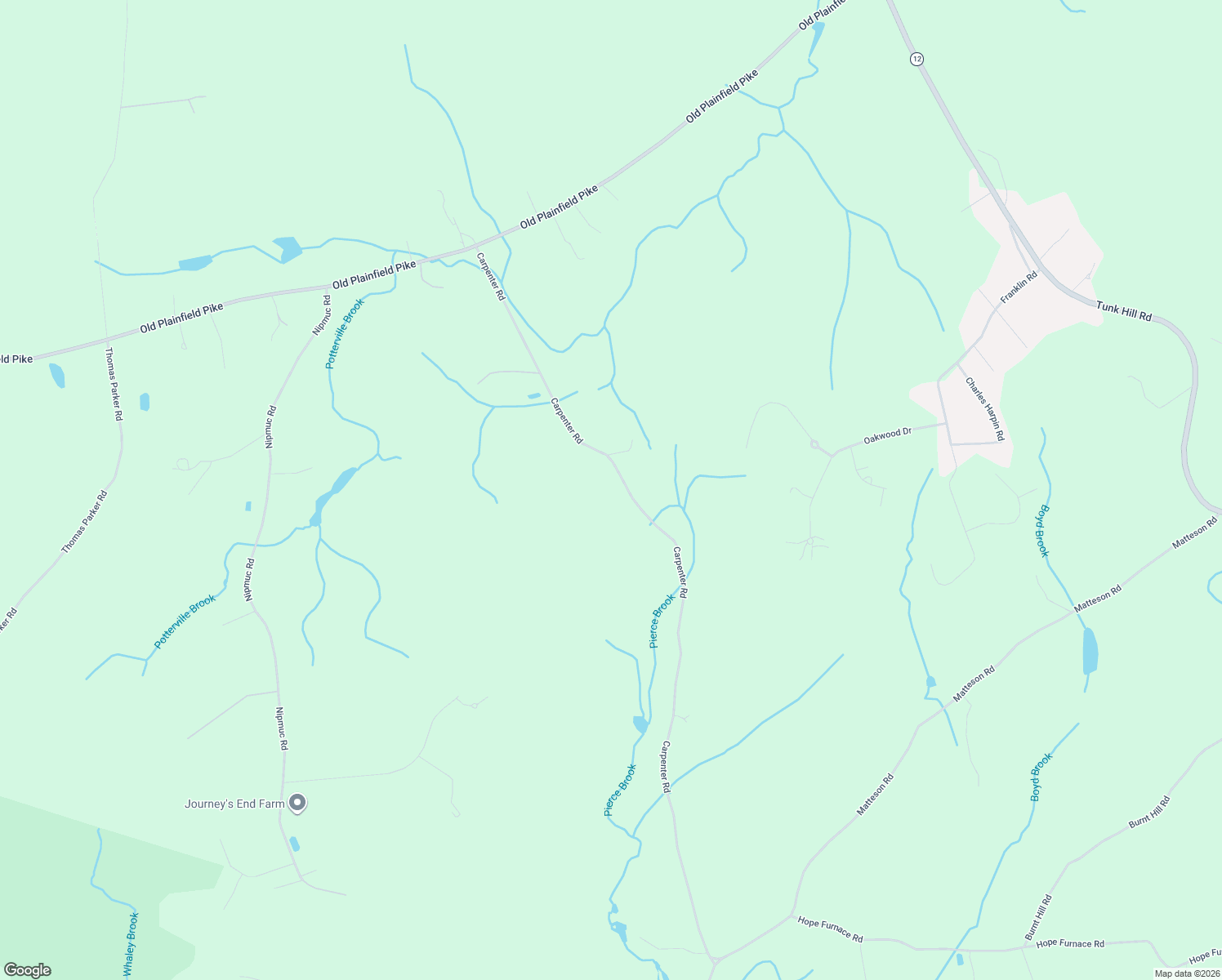 map of restaurants, bars, coffee shops, grocery stores, and more near 165 Carpenter Road in Foster