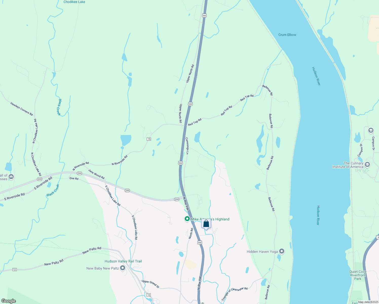 map of restaurants, bars, coffee shops, grocery stores, and more near 20 Cummings Ln in Highland