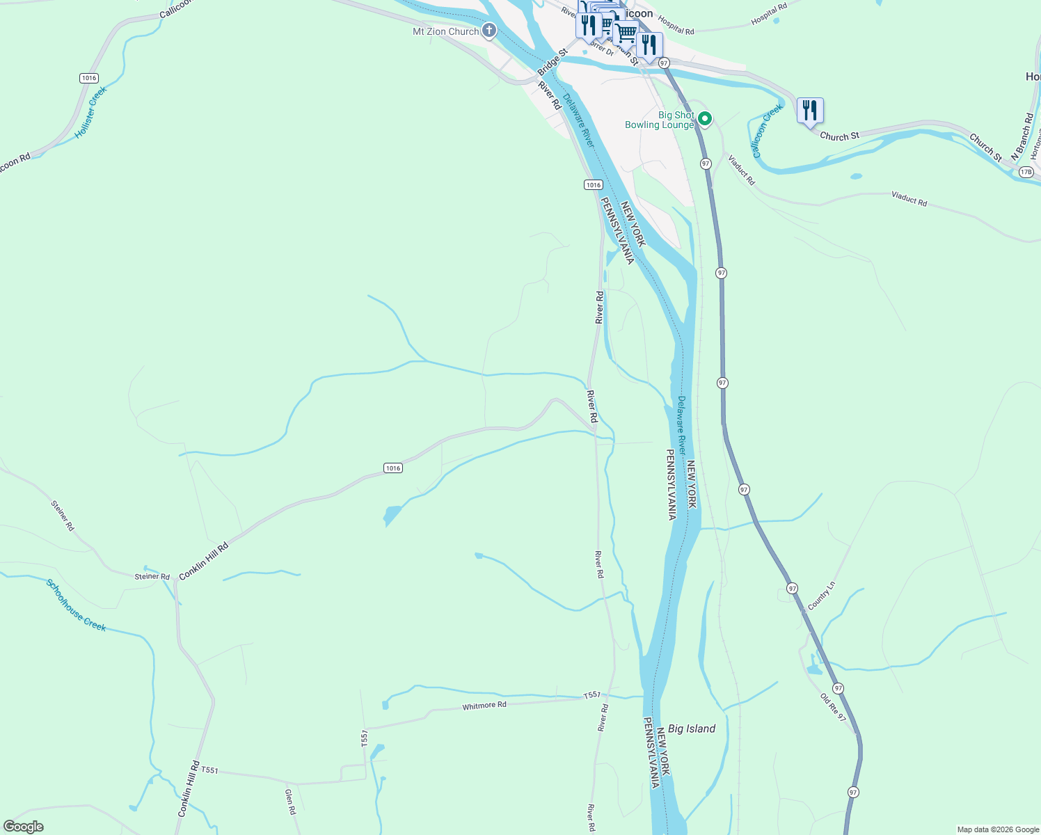 map of restaurants, bars, coffee shops, grocery stores, and more near 839 Conklin Hill Road in Damascus
