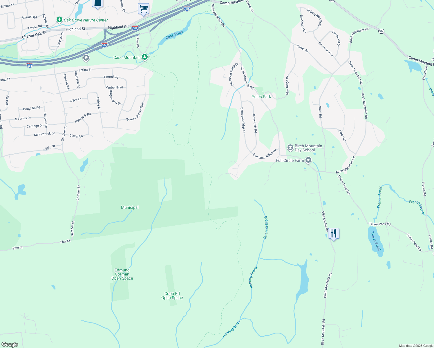 map of restaurants, bars, coffee shops, grocery stores, and more near 95 Rock Ridge in Manchester