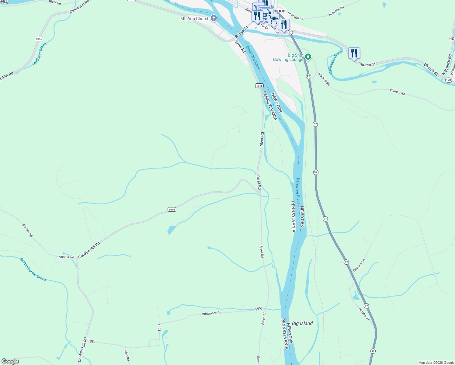 map of restaurants, bars, coffee shops, grocery stores, and more near 839 Conklin Hill Road in Damascus
