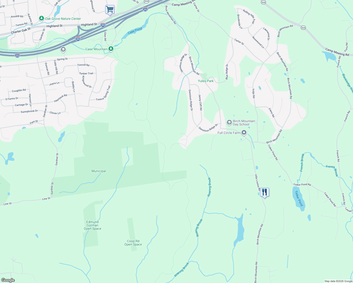 map of restaurants, bars, coffee shops, grocery stores, and more near 59 Rock Ridge in Manchester