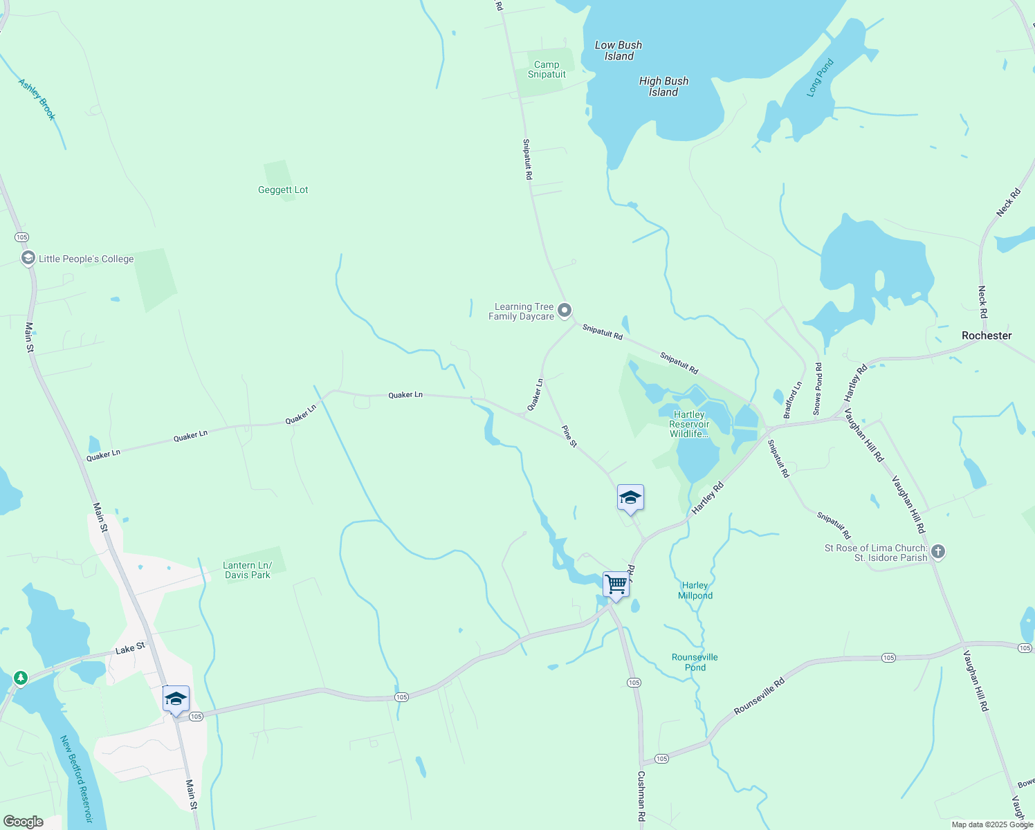 map of restaurants, bars, coffee shops, grocery stores, and more near 110 Quaker Lane in Rochester