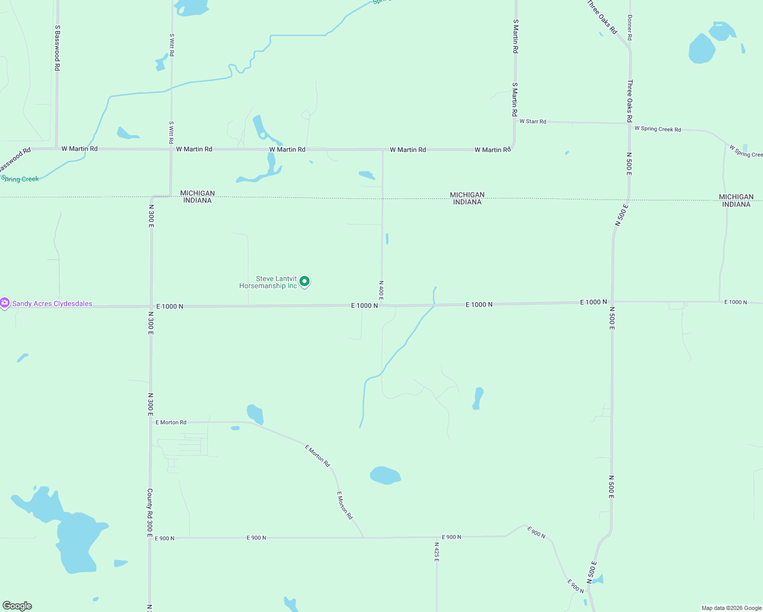 map of restaurants, bars, coffee shops, grocery stores, and more near 4000 East 1000 North in La Porte
