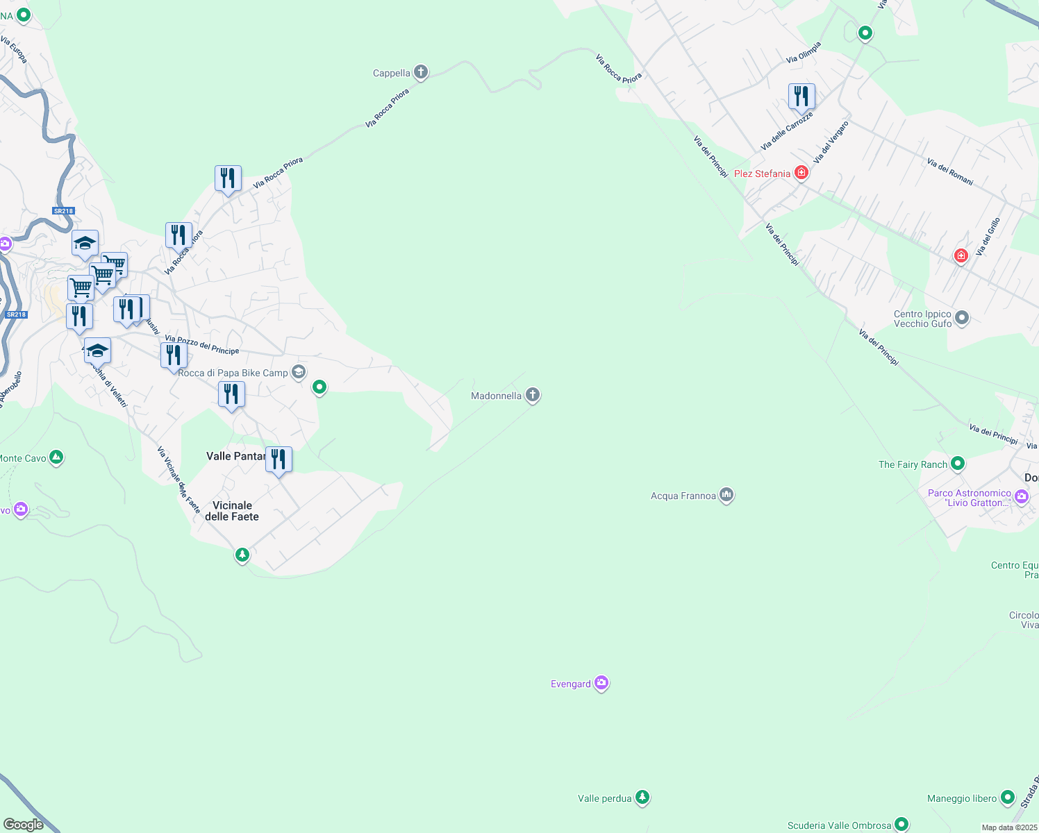 map of restaurants, bars, coffee shops, grocery stores, and more near in Metropolitan City of Rome Capital