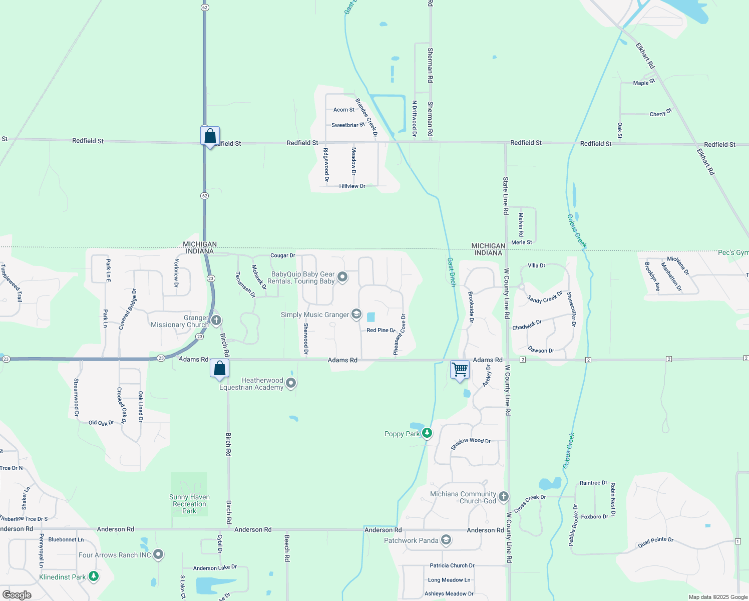 map of restaurants, bars, coffee shops, grocery stores, and more near 10698 Fawn Woods Ct in Granger