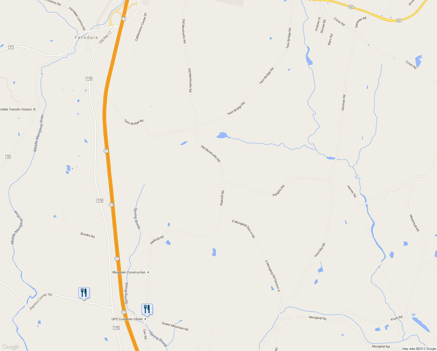 map of restaurants, bars, coffee shops, grocery stores, and more near 412 Old Monticello Road in Liberty