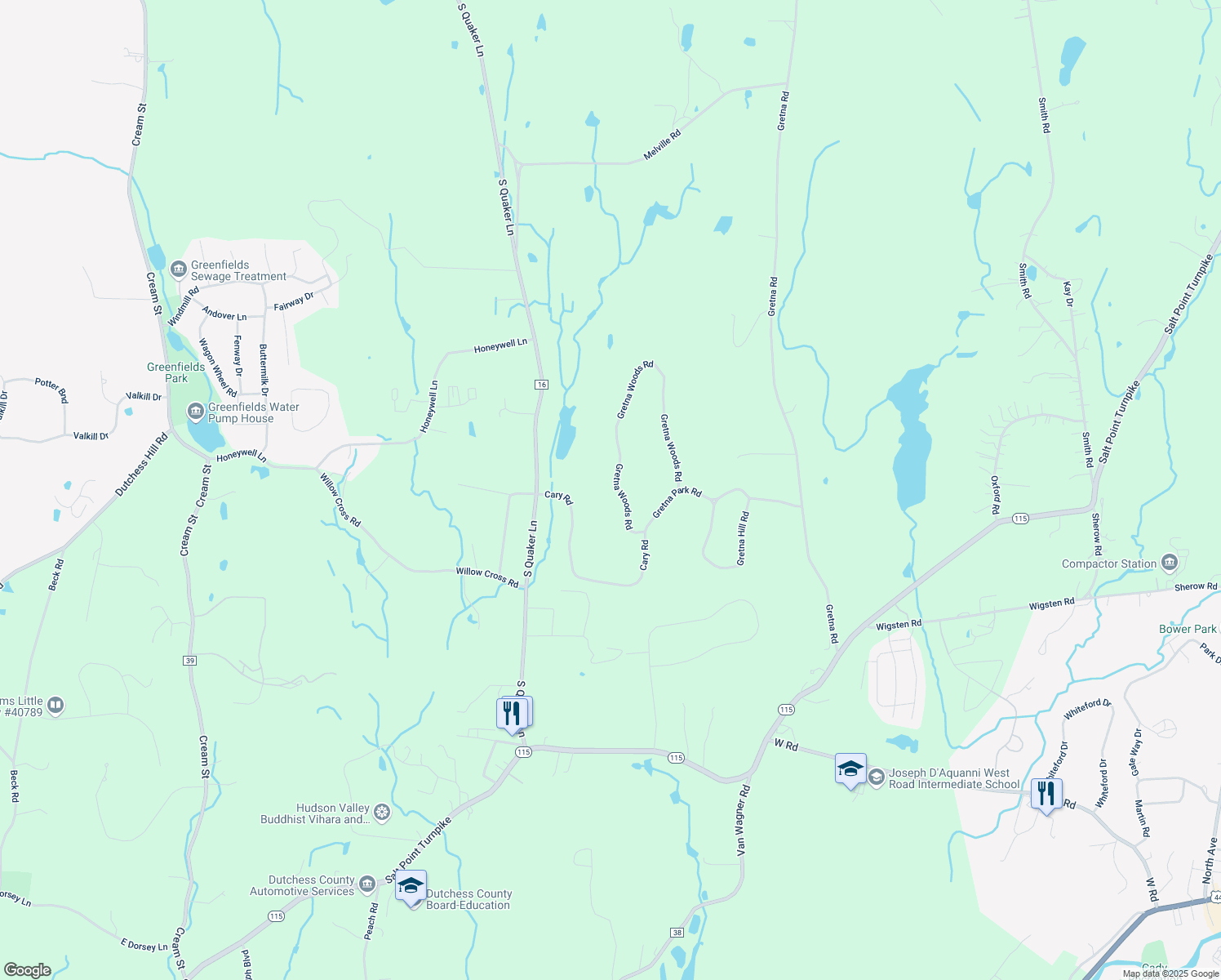 map of restaurants, bars, coffee shops, grocery stores, and more near 146 Gretna Woods Rd in Pleasant Valley