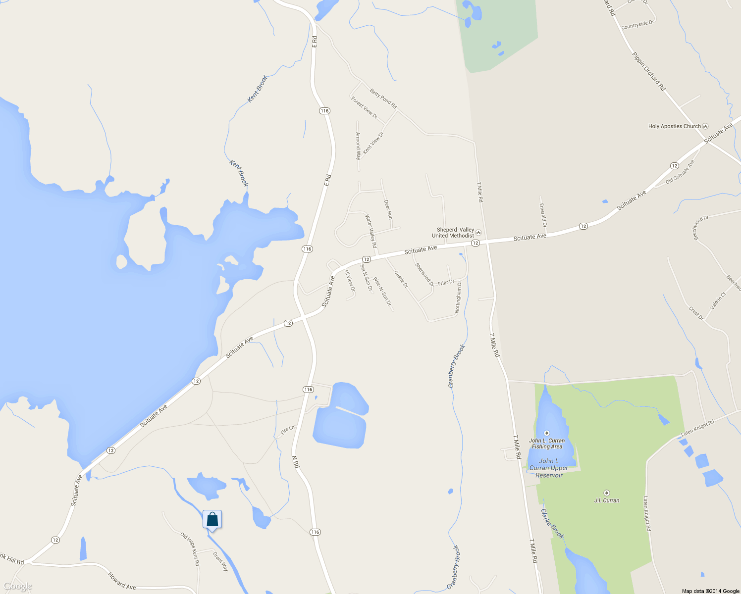 map of restaurants, bars, coffee shops, grocery stores, and more near 25 Set N Sun Drive in Scituate