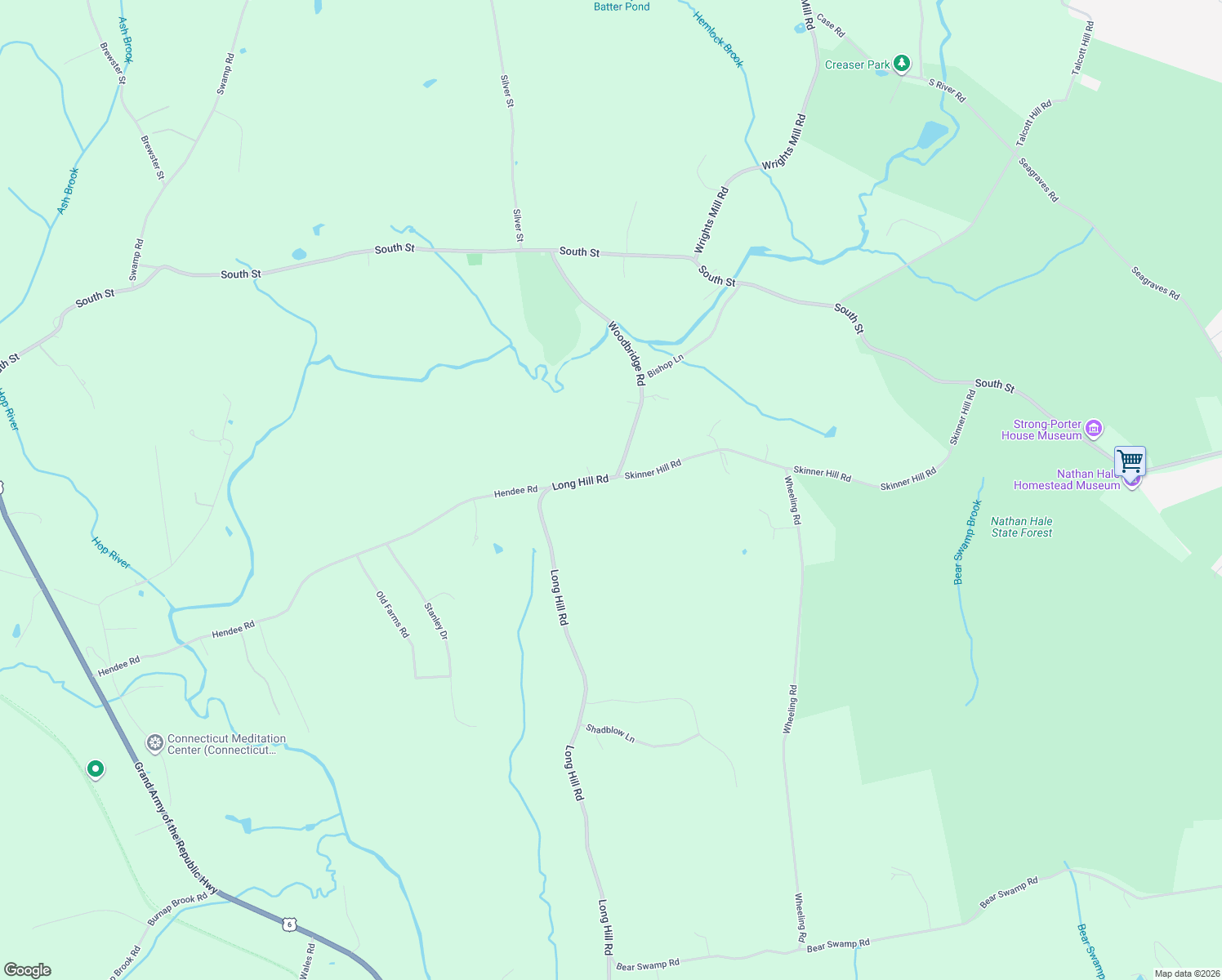 map of restaurants, bars, coffee shops, grocery stores, and more near 275 Long Hill Road in Andover